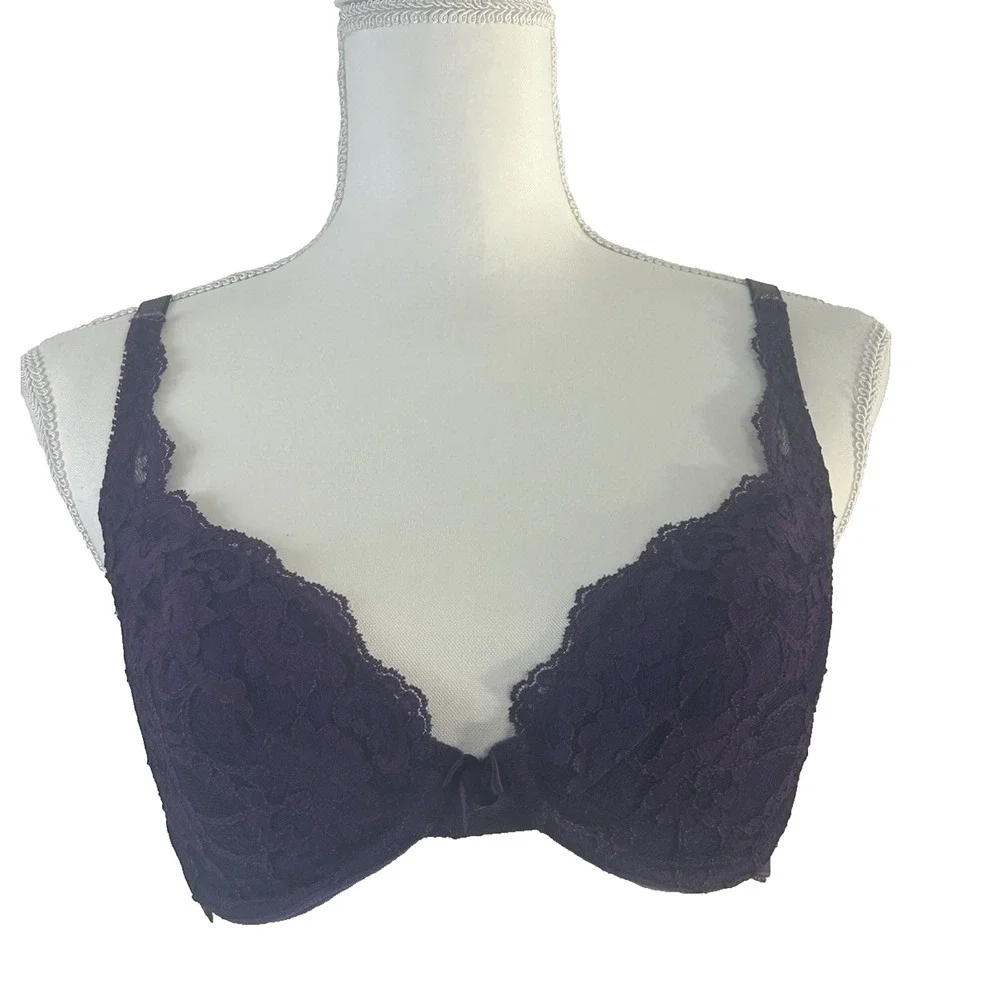 Vintage‎ Victoria's Secret Lace Bra Underwire Women's 34D Purple